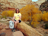 Susan Darger hiking in Capitol Reef National Park